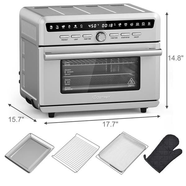 Costway 25-L Silver Air Fryer Oven 1 Costway 25-L Silver Air Fryer Oven