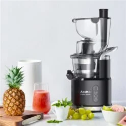 Aeitto Slow Masticating Juicer Machine With Wide 18mm Chute - Black
