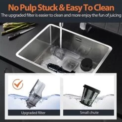 Aeitto Cold Press Masticating Juicer - Black -Cheap My Cook Nest Store 331062382 AlternateImage3 l