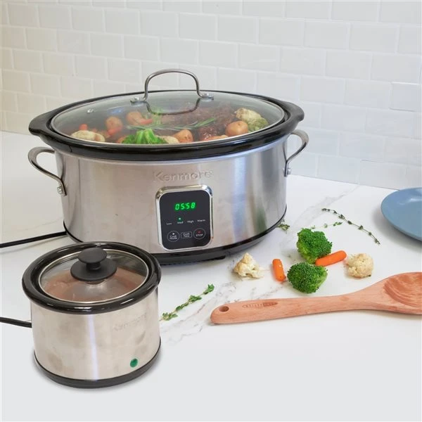 Kenmore 6.6-L Black And Silver Slow Cooker And Sauce Warmer 2 Kenmore 6.6-L Black And Silver Slow Cooker And Sauce Warmer - Image 2
