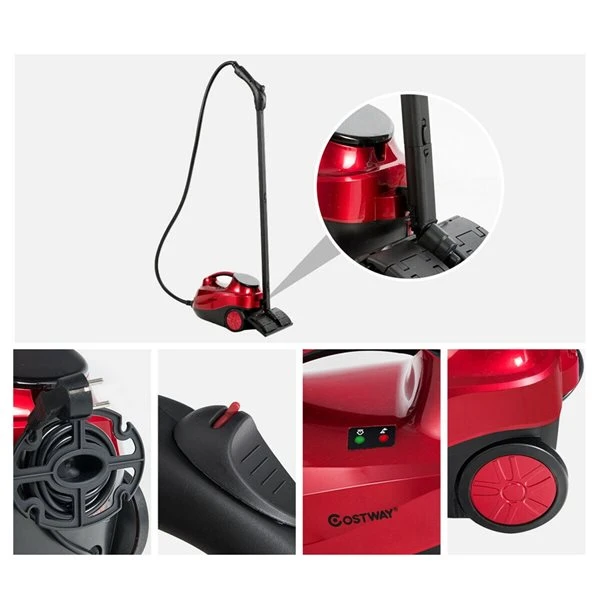 Costway 2000 W Multipurpose Steam Cleaner With 19 Accessories In Red 5 Costway 2000 W Multipurpose Steam Cleaner With 19 Accessories In Red - Image 5