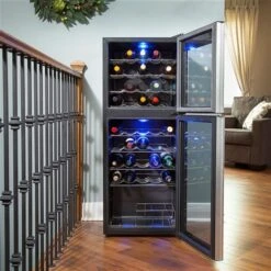 Koolatron 45-Bottle Dual Zone Wine Cooler Freestanding Wine Fridge