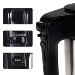 Total Chef 6-Speed Hand Mixer 250 Watts With Turbo Boost - Black Silver