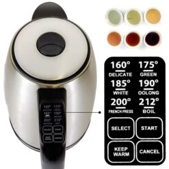 Kenmore 1.7L Cordless Electric Tea Kettle With 6 Temperature Pre-Sets -Cheap My Cook Nest Store 332002975 AlternateImage2 l