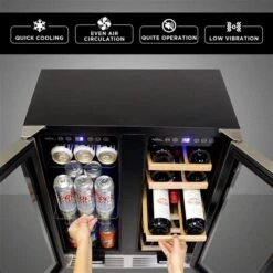 Koolatron 24-in Built-In Dual Zone Wine And Beverage Fridge With Lock -Cheap My Cook Nest Store 332002983 AlternateImage4 l