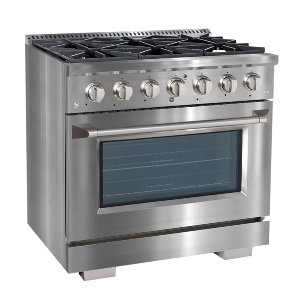 Ancona 36-in Gas Range With 6 Burners And Convection Oven In Stainless Steel 4 Ancona 36-in Gas Range With 6 Burners And Convection Oven In Stainless Steel - Image 4