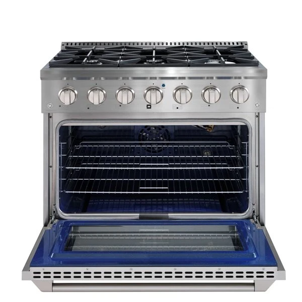 Ancona 36-in Gas Range With 6 Burners And Convection Oven In Stainless Steel 1 Ancona 36-in Gas Range With 6 Burners And Convection Oven In Stainless Steel
