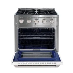Ancona 30-in Gas Range And Convection Oven In Stainless Steel With White Door -Cheap My Cook Nest Store 332003914 AlternateImage2 l