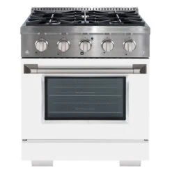 Ancona 30-in Gas Range And Convection Oven In Stainless Steel With White Door -Cheap My Cook Nest Store 332003914 MainImage 001 l
