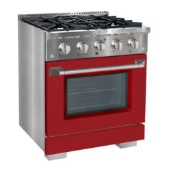 Ancona 30-in Gas Range And Convection Oven In Stainless Steel With Red Door -Cheap My Cook Nest Store 332003935 AlternateImage1 l