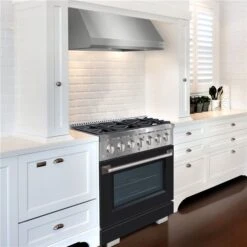 Ancona 36-in Gas Range And Convection Oven In Stainless Steel With Black Door -Cheap My Cook Nest Store 332003939 AlternateImage4 l