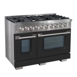 Ancona 48-in Double Oven Dual Fuel Range With 8 Burners And Convection Oven - Black -Cheap My Cook Nest Store 332003940 AlternateImage2 l