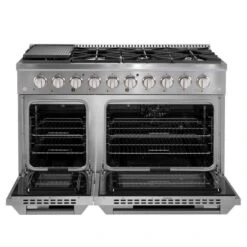 Ancona 48-in Double Oven Dual Fuel Range With 8 Burners And Convection Oven - Stainless Steel -Cheap My Cook Nest Store 332003945 AlternateImage2 l