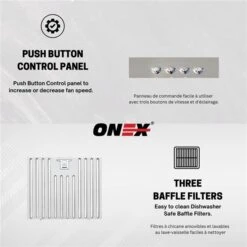 Onex 30-in 700 CFM Stainless Steel Wall-Mounted Range Hood -Cheap My Cook Nest Store 332004663 AlternateImage3 l