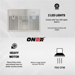 Onex 30-in 700 CFM Stainless Steel Wall-Mounted Range Hood -Cheap My Cook Nest Store 332004663 AlternateImage4 l