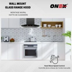 Onex 30-in 800 CFM Black Stainless Steel Wall Mounted Range Hood -Cheap My Cook Nest Store 332004667 AlternateImage1 l