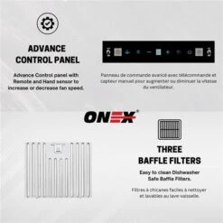 Onex 30-in 900 CFM Stainless Steel Wall-Mounted Range Hood -Cheap My Cook Nest Store 332004668 AlternateImage3 l