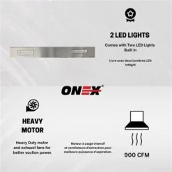 Onex 30-in 900 CFM Stainless Steel Wall-Mounted Range Hood -Cheap My Cook Nest Store 332004668 AlternateImage4 l