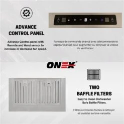 Onex 30-in 800 CFM Stainless Steel Wall-Mounted Range Hood