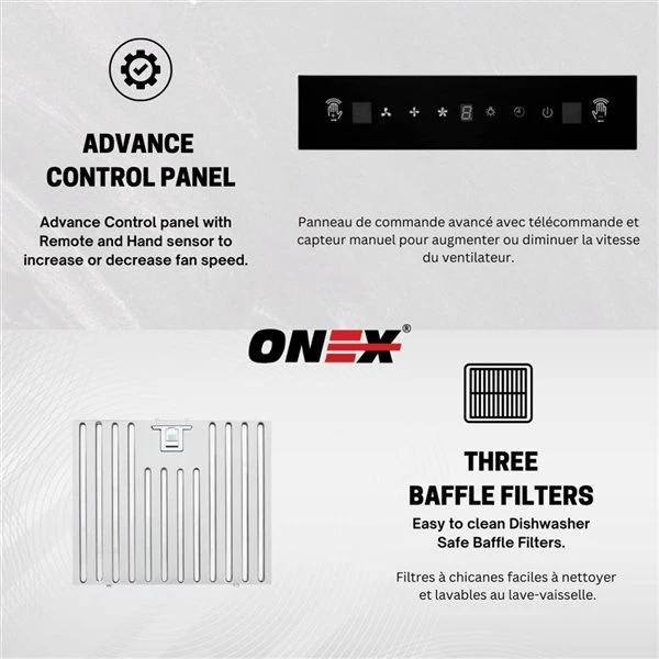 Onex 30-in 860 CFM Stainless Steel Under Cabinet Range Hood 5 Onex 30-in 860 CFM Stainless Steel Under Cabinet Range Hood - Image 5