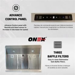 Onex 36-in 900 CFM Black Stainless Steel Under Cabinet Range Hood 8 Onex 36-in 900 CFM Black Stainless Steel Under Cabinet Range Hood -Cheap My Cook Nest Store 332004673 AlternateImage3 l