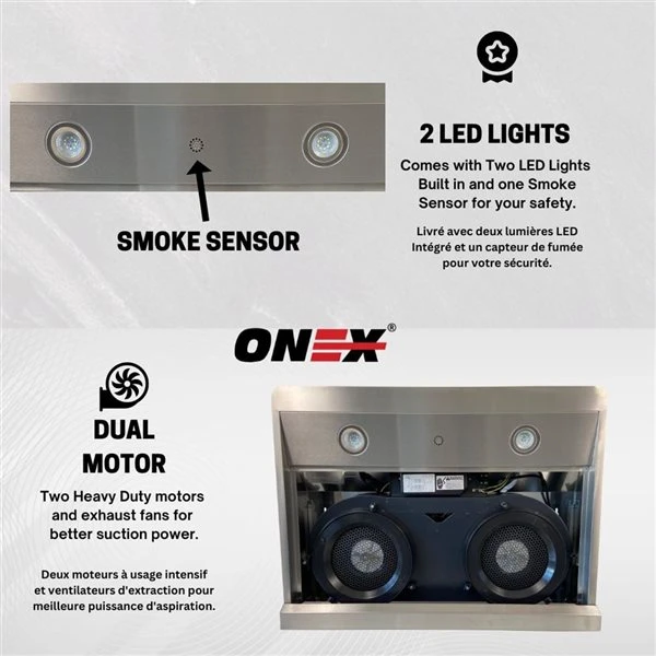 Onex 36-in 900 CFM Black Stainless Steel Under Cabinet Range Hood 3 Onex 36-in 900 CFM Black Stainless Steel Under Cabinet Range Hood - Image 3