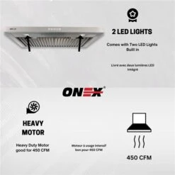 Onex 30-in 450 CFM Black Under Cabinet Range Hood -Cheap My Cook Nest Store 332004674 AlternateImage4 l