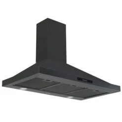 Ancona 36-in 450 CFM Black Stainless Steel Convertible Wall Mount Range Hood With Charcoal Filter Included