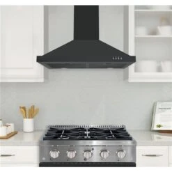 Ancona 30-in 450 CFM Black Stainless Steel Convertible Wall Mount Range Hood With Charcoal Filter Included -Cheap My Cook Nest Store 332004693 AlternateImage4 l