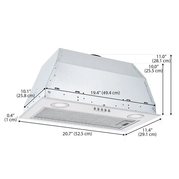 Ancona 24-in 280 CFM Stainless Steel Ducted Insert Range Hood With Charcoal Filter Included 1 Ancona 24-in 280 CFM Stainless Steel Ducted Insert Range Hood With Charcoal Filter Included